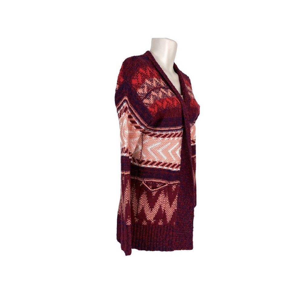 Womens Mossimo Sz L Multicolor Open Cardigan Long Sleeve Knit Sweater - Picture 3 of 7